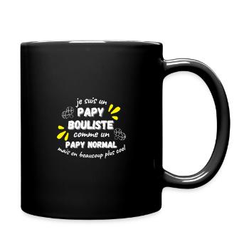 Papy bouliste.Idée cadeau pour papy fan pétanque - Mug uni - noir - Droite