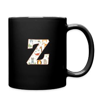 Letter Z, Monogram, Animal Pattern - Full Colour Mug - black - Right