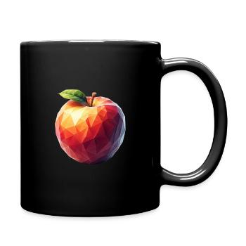 Polygone de pomme - Mug uni - noir - Droite