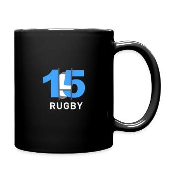 RUGBY 15 bleu et blanc - Mug uni - noir - Droite