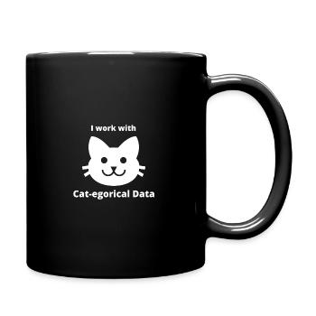 Cat-Egorical Data - Data Science T-Shirt - Full Colour Mug - black - Right