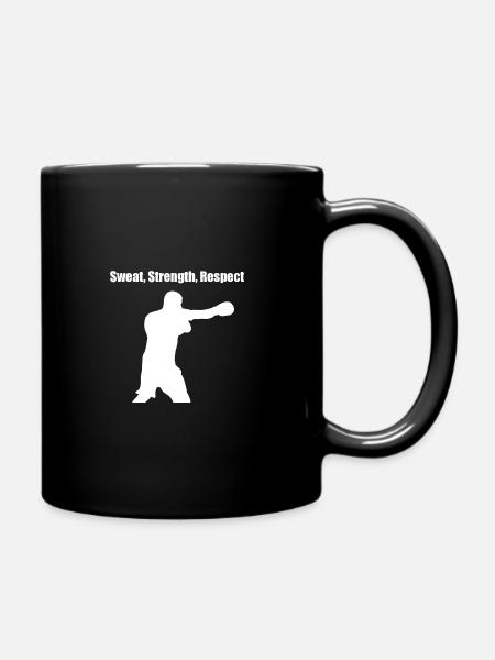 Boxe : Sweat Strength Respect Gym Shirt - Mug uni - noir