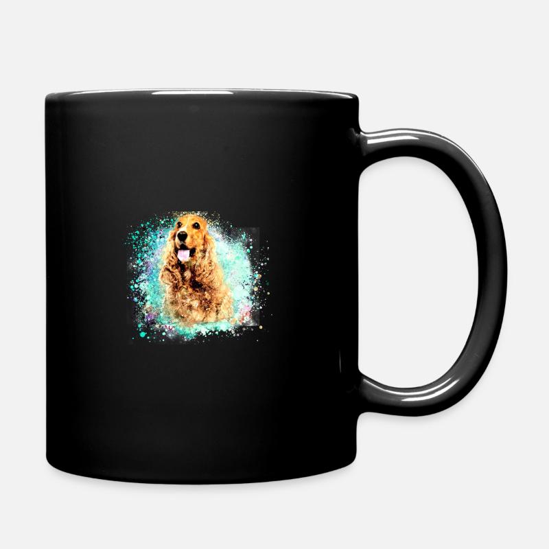 Cocker spaniel, malerei, aquarell,graffiti hund - Tasse einfarbig - Schwarz