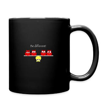 Be different - think different with little owls - Full Colour Mug - black - Right