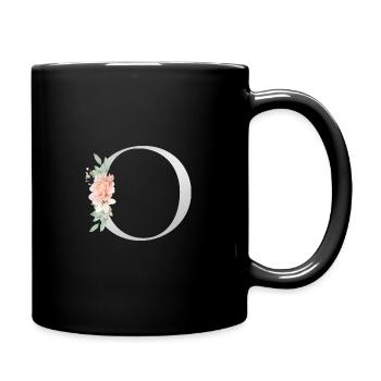 Monogramme personnalisable O Floral - Mug uni - noir - Droite