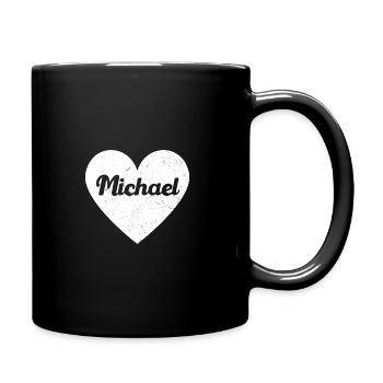 Michael First Name Gift Idea Heart Love I Love - Full Colour Mug - black - Right