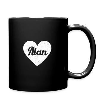 Alan First Name Gift Idea Heart Love I love Alan - Full Colour Mug - black - Right