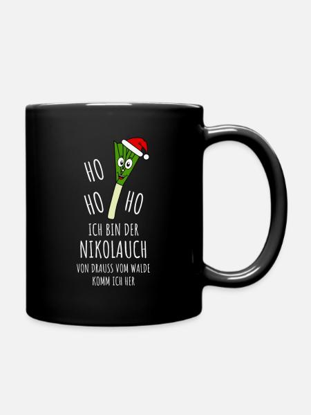Nikolauch Ho Ho Ho Ich bin der Nikolauch in weiss - Tasse einfarbig - Schwarz