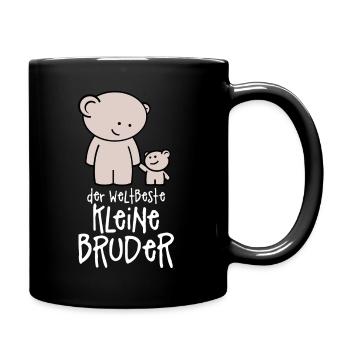 Der weltbeste kleine Bruder - Teddy Geschwister - Tasse einfarbig - Schwarz - Rechts