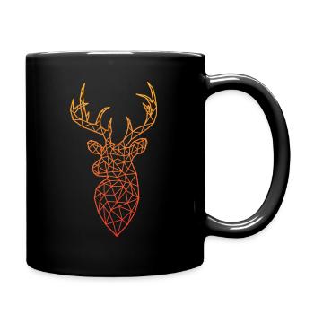 Hirsch Wild Polygon geometrisch Jäger Geschenk - Tasse einfarbig - Schwarz - Rechts