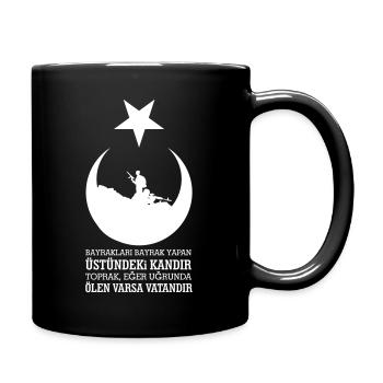 Bayraklari Bayrak Yapan Uestuendeki Kandir Asker - Tasse einfarbig - Schwarz - Rechts