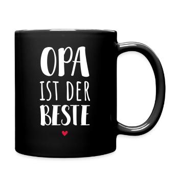 Opa 2021 / Opa ist der Beste! - Tasse einfarbig - Schwarz - Rechts