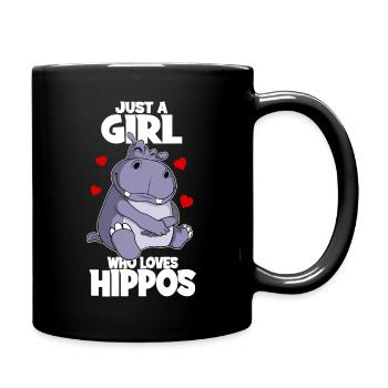 Juste Une Fille Qui aime hippos - Mug uni - noir - Droite