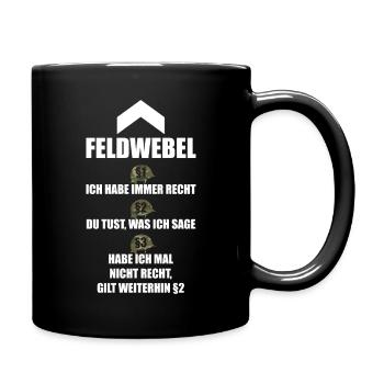 BUNDESWEHR FELDWEBEL - Tasse einfarbig - Schwarz - Rechts