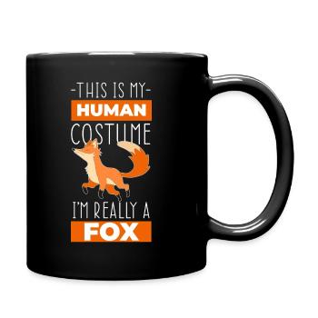 Fuchs Hühnerschreck Fuchsfell Intelligenz - Tasse einfarbig - Schwarz - Rechts