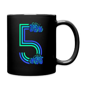 5. Geburtstag Rennauto 5 Jahre alt Rennwagen - Tasse einfarbig - Schwarz - Rechts