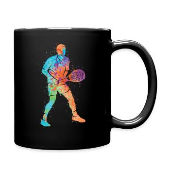 Tennisspieler Bunt Tennistrainer Jungen Tennis - Tasse einfarbig - Schwarz - Rechts