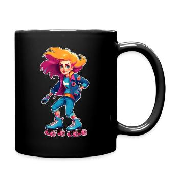Cool Skater Hip Hop Girl - Full Colour Mug - black - Right