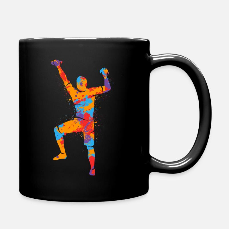 Klettern Berge bunter Kletterer Bouldern - Tasse einfarbig - Schwarz