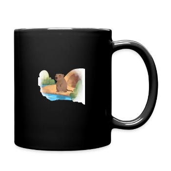 Norbert the Nutria - Full Colour Mug - black - Right