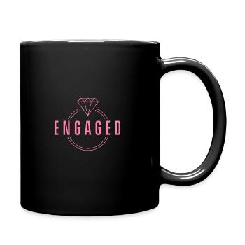 Engaged Engagement Fiance Fiancee Marriage Proposal Fiancee Fiance - Full Colour Mug - black - Right