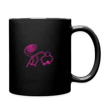 Nazca Rose Affen - Tasse einfarbig - Schwarz - Rechts