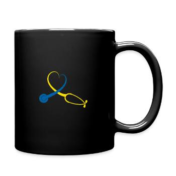 Funny Nurse Down Syndrome Puzzle Stethoscope Heart - Full Colour Mug - black - Right