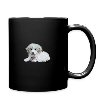 Pyrenees mountain dog puppy by Pyris von Ehrenberg - Full Colour Mug - black - Right