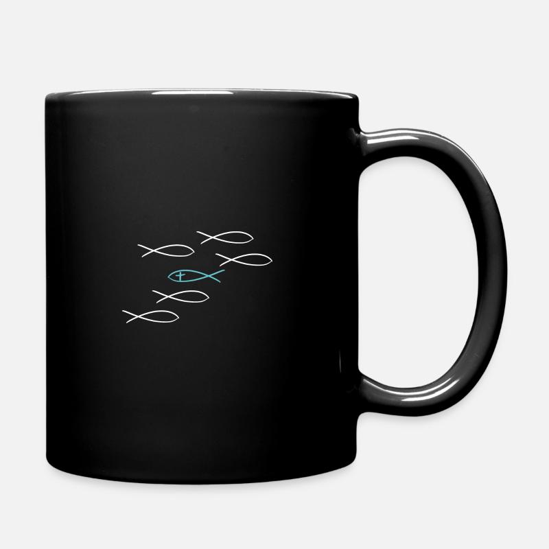 Christ Symbol Fisch Glaube Gott christlich Jesus - Tasse einfarbig - Schwarz