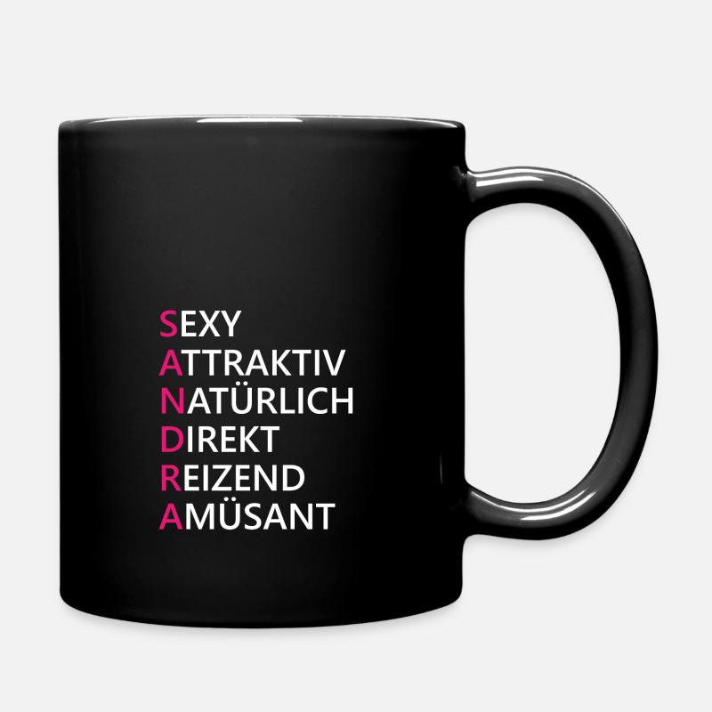 Sandra Name Geschenk - Tasse einfarbig - Schwarz