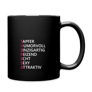 Theresa Name Geschenk - Tasse einfarbig - Schwarz - Rechts