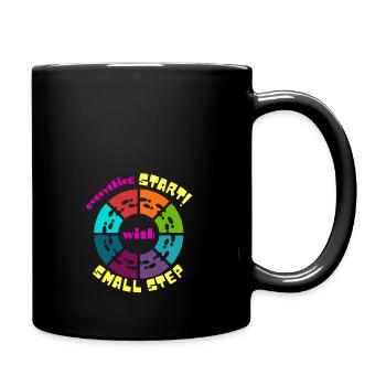 Tout commence par un petit pas - Mug uni - noir - Droite