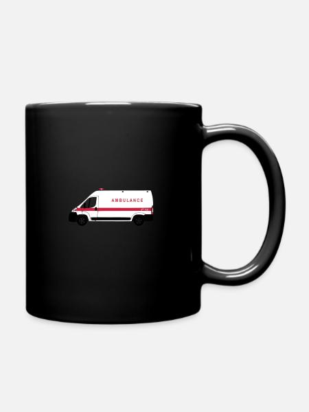 Krankenwagen - Tasse einfarbig - Schwarz