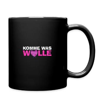 Komme Was Wolle Ich Schaf Das Baumwolle Bauer - Tasse einfarbig - Schwarz - Rechts