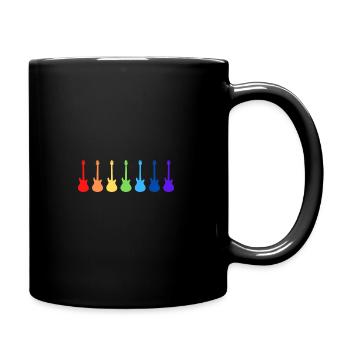 Gitarren Musik LGBT GAY Pride Shirt Gitarre Regenbogen - Tasse einfarbig - Schwarz - Rechts