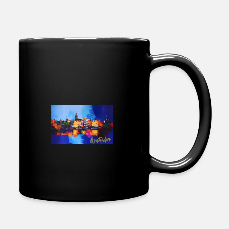 Amsterdam Gemälde Geschenk - Tasse einfarbig - Schwarz
