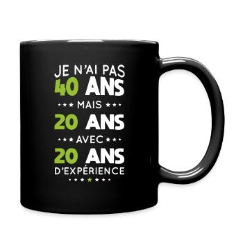 Birthday 40 years - Not 40 years but 20 years - Full Colour Mug - black - Right