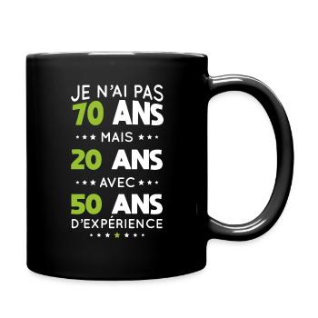 Anniversaire 70 ans - Pas 70 ans mais 20 ans - Mug uni - noir - Droite