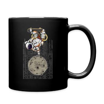 Skateboarder Astronaut Geschenk Weltraum - Tasse einfarbig - Schwarz - Rechts