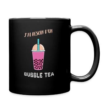 Bubble tea white - Tasse einfarbig - Schwarz - Rechts