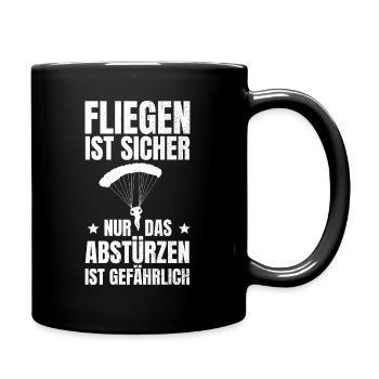 Paragleiter Paragliding Gleitschirm Paraglider - Tasse einfarbig - Schwarz - Rechts