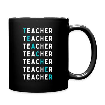 I am teacher Mrs. Man with class class teacher - Full Colour Mug - black - Right