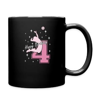 4. Geburtstag Volleyball Volleyballspielerin - Tasse einfarbig - Schwarz - Rechts