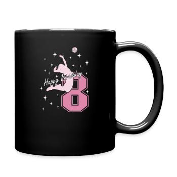 8. Geburtstag Volleyball Volleyballspielerin - Tasse einfarbig - Schwarz - Rechts
