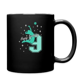 9. Geburtstag Volleyball Volleyballspielerin - Tasse einfarbig - Schwarz - Rechts