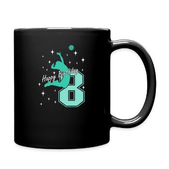 8. Geburtstag Volleyball Volleyballspielerin - Tasse einfarbig - Schwarz - Rechts