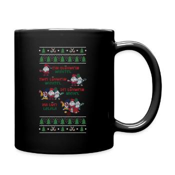 Weihnachten Humor Lustig Ein Glühwein Wichtel - Tasse einfarbig - Schwarz - Rechts