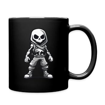 Skelett Halloween Comic - Tasse einfarbig - Schwarz - Rechts