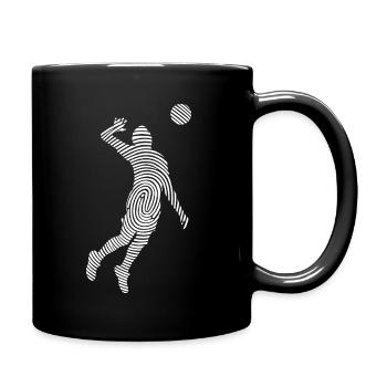 Volleyball Spieler Fingerabdruck Herren Volleyball - Tasse einfarbig - Schwarz - Rechts