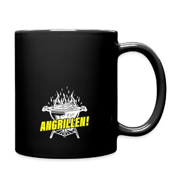 Angrillen Grillen Grill - Tasse einfarbig - Schwarz - Rechts